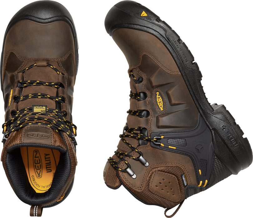 Keen Utility Mens Dover 6in WP Dark Earth/Black Leather Work Boots