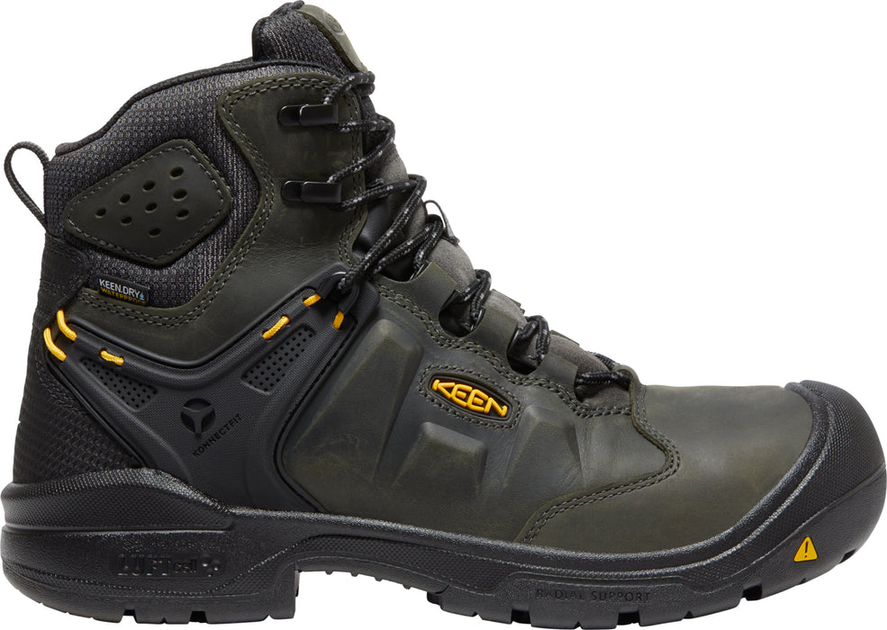 Keen Utility Mens Dover 6in WP Magnet/Black Leather Work Boots