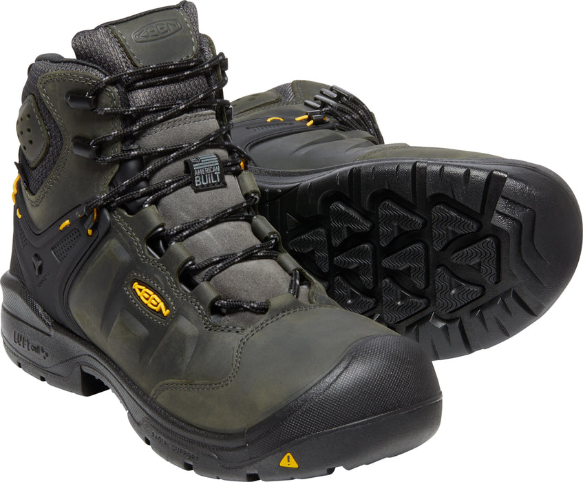 Keen Utility Mens Dover 6in WP Magnet/Black Leather Work Boots