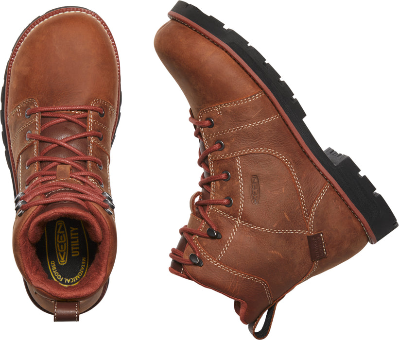 Keen Utility Womens Seattle 6in WP Gingerbread/Black Leather Work Boots