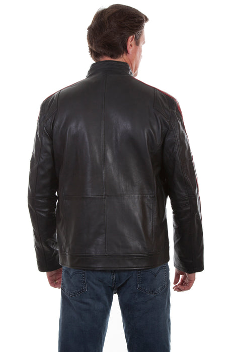 Scully Mens Black Lamb Leather Riding Jacket