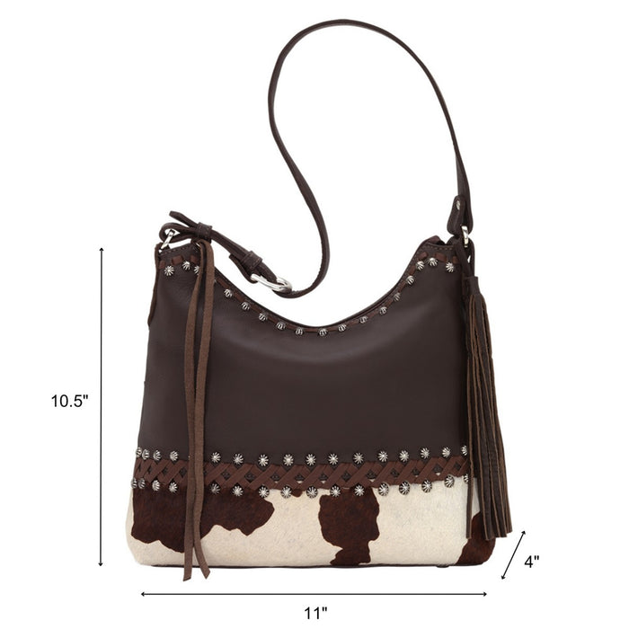 American West Womens Wild Horses Pony Hair-On Leather Handbag Bag