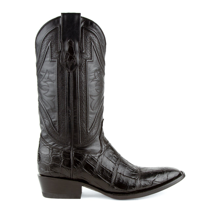 Ferrini Mens Stallion French Toe Black American Alligator Cowboy Boots