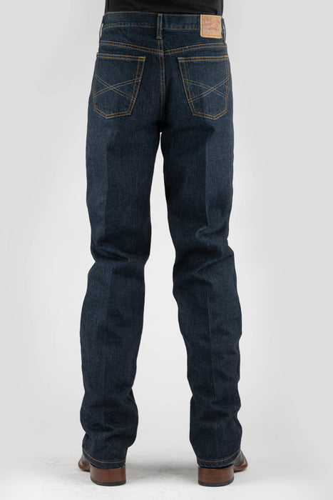 Stetson Mens Dark Wash 100% Cotton X Embroidered Jeans