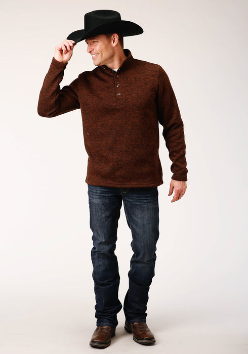 Stetson Mens Brown Polyester Bonded Knit Sweater