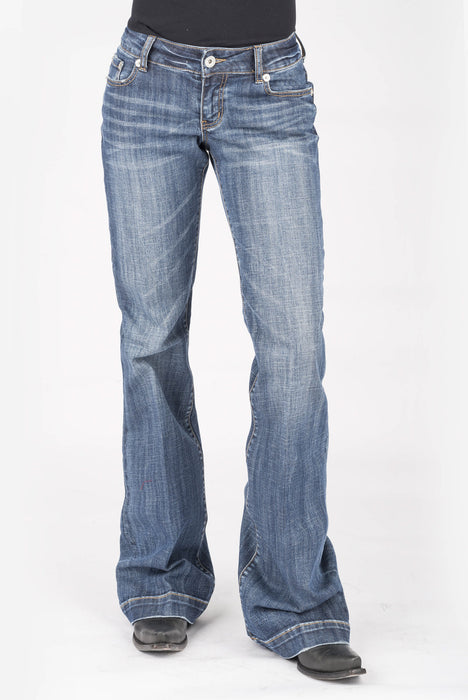 Stetson Womens Blue Cotton Blend Heavy Thread Jeans