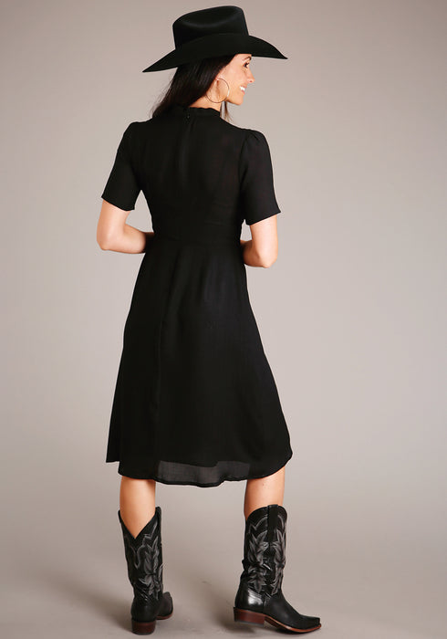 Stetson Womens Black Rayon/Nylon Herringbone Twill Dress