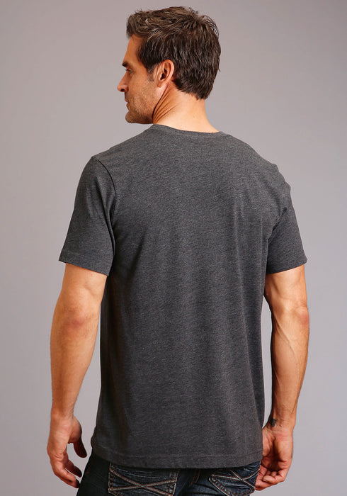 Stetson Mens Dark Grey Cotton Blend Banner 1865 S/S T-Shirt