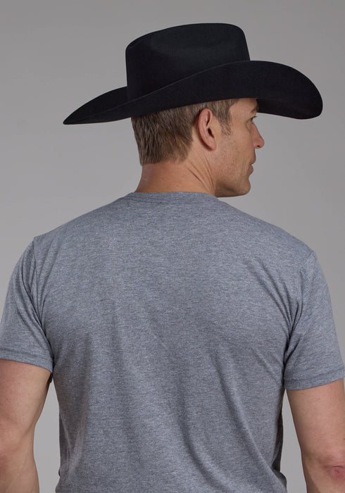 Stetson Unisex Bucking Bronc Heather Grey Poly/Cotton S/S T-Shirt