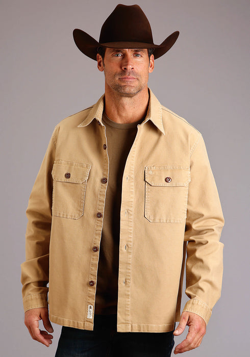 Stetson Mens Camel Tan Cotton Blend Canvas Jacket