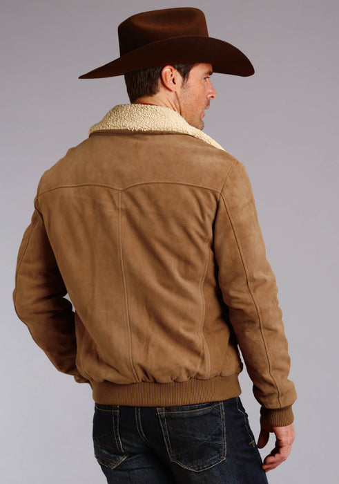 Stetson Mens Brown Leather Antique Suede Jacket