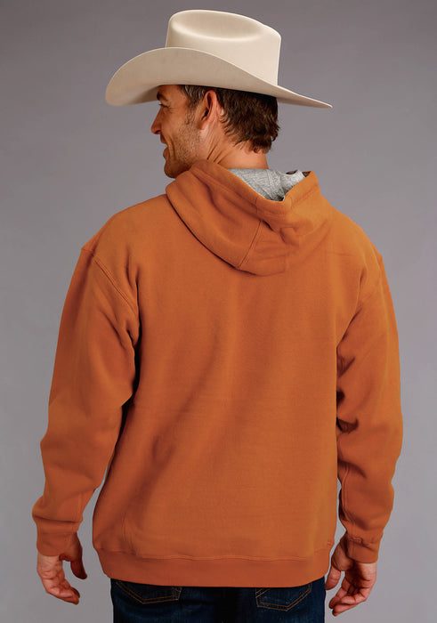 Stetson Mens Orange 100% Cotton Applique Usa Hoodie