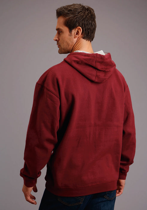 Stetson Mens Maroon Cotton Blend Est Ribbon Hoodie