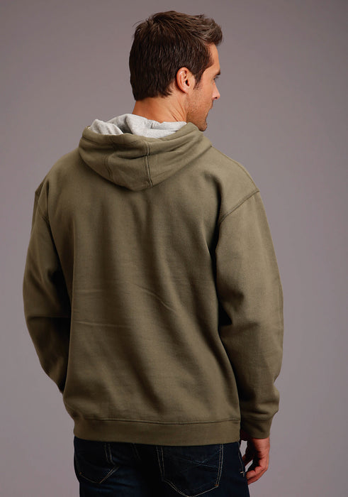 Stetson Mens Olive Green Cotton Blend Eagle Hoodie