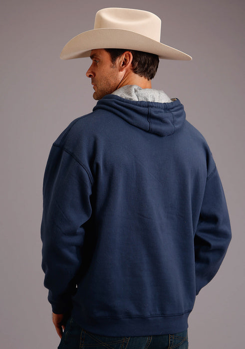 Stetson Mens Navy Blue Cotton Blend 1865 Ribbon Hoodie