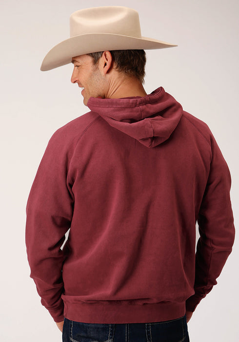 Stetson Mens Wine 100% Cotton Eagle Logo Hoodie