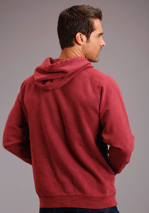 Stetson Mens Burgundy 100% Cotton Mineral Logo Hoodie