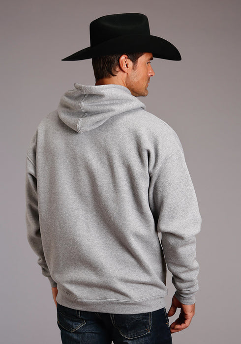 Stetson Mens Grey Cotton Blend John B Screenprint Hoodie