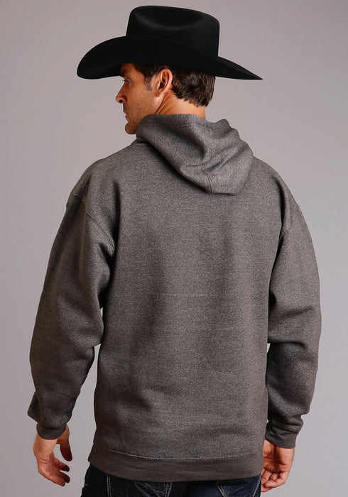 Stetson Mens Charcoal Cotton Blend Distressed USA Hoodie