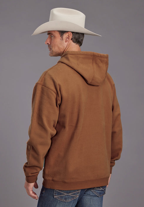 Stetson Mens Horserider and Star Earth Orange Cotton Blend Hoodie