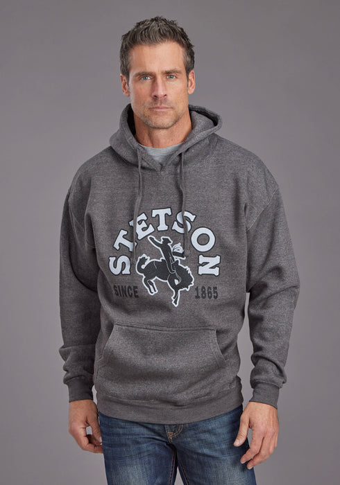 Stetson Mens Bronc Rider Charcoal Cotton Blend Hoodie