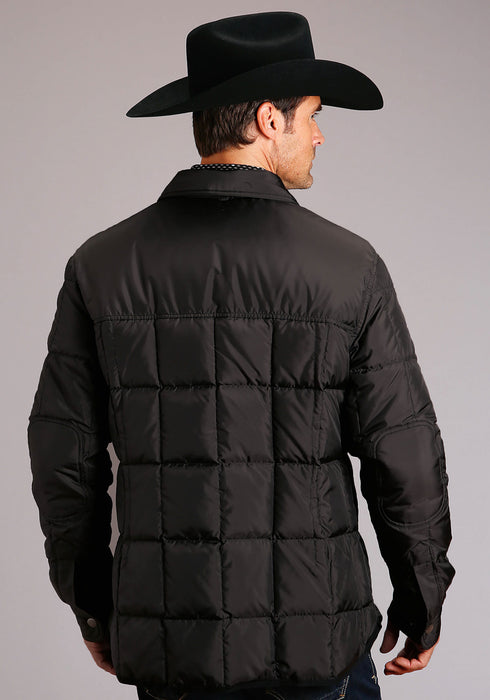 Stetson Mens Black Polyester Quilted Down Jacket