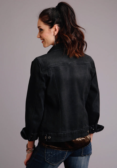 Stetson Womens Black Cotton Blend Denim Stretch Jacket