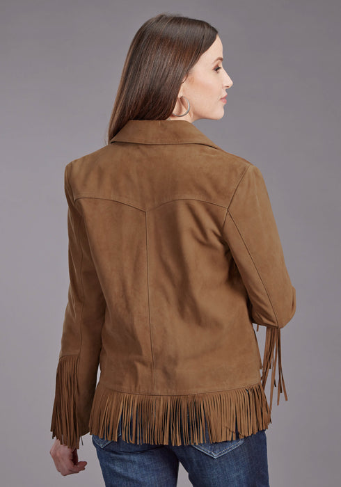 Stetson Womens Fringe Ginger Suede Leather Jacket