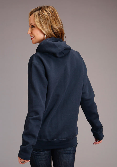 Stetson Womens Navy Cotton Blend Mountain Screenprint Hoodie