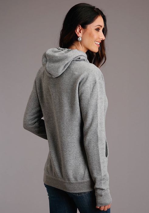 Stetson Womens Grey Cotton Blend Arrows Fleece Hoodie