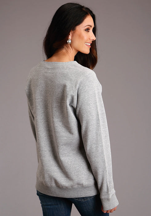 Stetson Womens Heather Grey Cotton Blend Star Sweatshirt