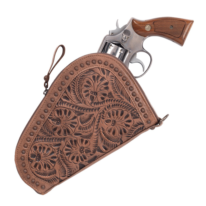 American West Womens Padded Dusty Rose Leather Pistol Case