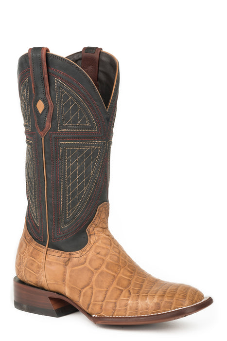 Stetson Mens Tan Alligator Flaxville Cowboy Boots