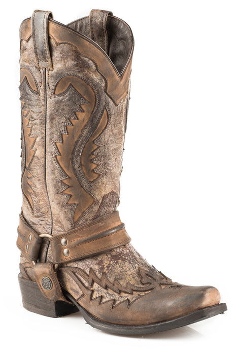 Stetson Mens Brown Leather Outlaw 13In Cowboy Boots