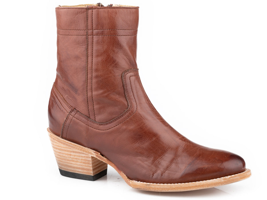 Stetson Womens Ramsey Cognac Leather Ankle Boots