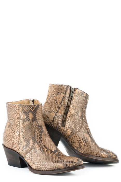 Stetson Womens Brown Python 5in Handmade Venice Ankle Boots