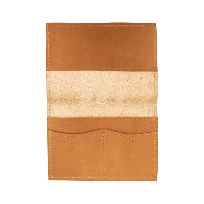 American West Womens Classic Travel Natural Tan Leather Passport Case