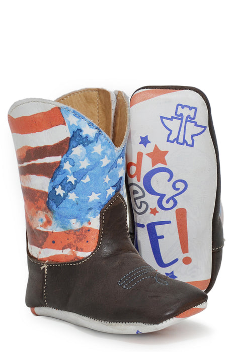 Tin Haul Infants Boys Multi-Color Leather American Mini Cowboy Boots