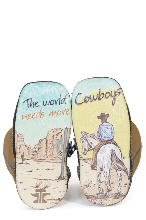 Tin Haul Infant Boys Mini Angles Dark Yellow Leather Cowboy Boots