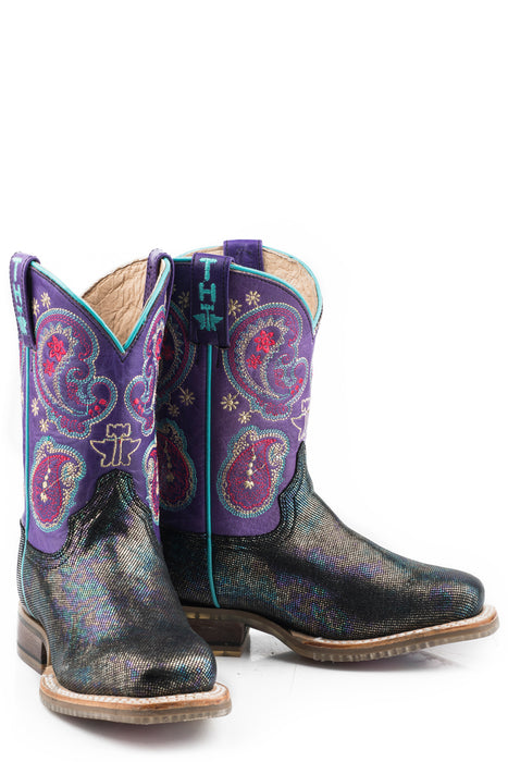 Tin Haul Kids Girls Purple Leather Twinkle Twinkle Cowboy Boots