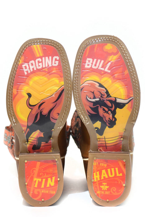 Tin Haul Boys Kids Tan Leather Raging Bull Mini Brands Cowboy Boots