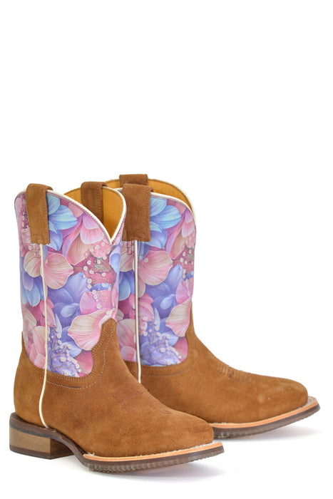 Tin Haul Kids Girls Flowerlicious Honey Bee Multi-Color Leather Cowboy Boots