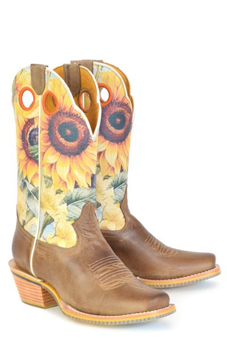 Tin Haul Womens Follow The Sun Tan Leather Cowboy Boots