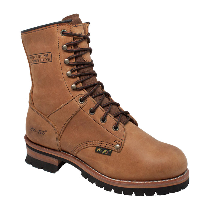 AdTec Mens Brown 9in Logger Crazy Horse Leather