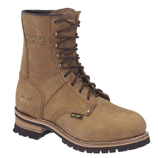 AdTec Mens Brown 9in Logger Crazy Horse Leather