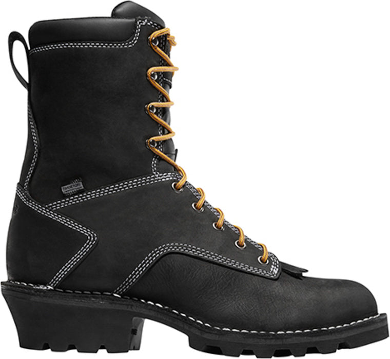 Danner Logger Mens Black Leather 8in EH Work Boots