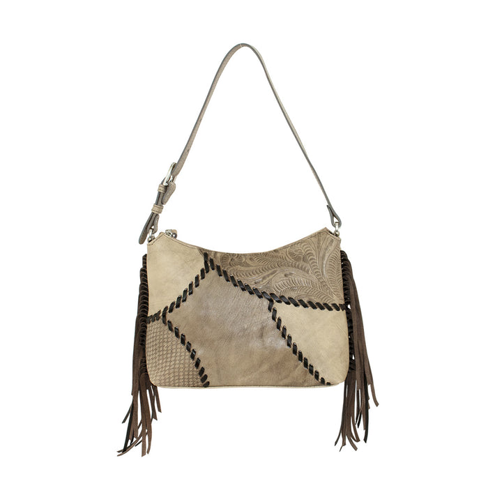 American West Womens Gypsy Patch Sand Leather Handbag Bag