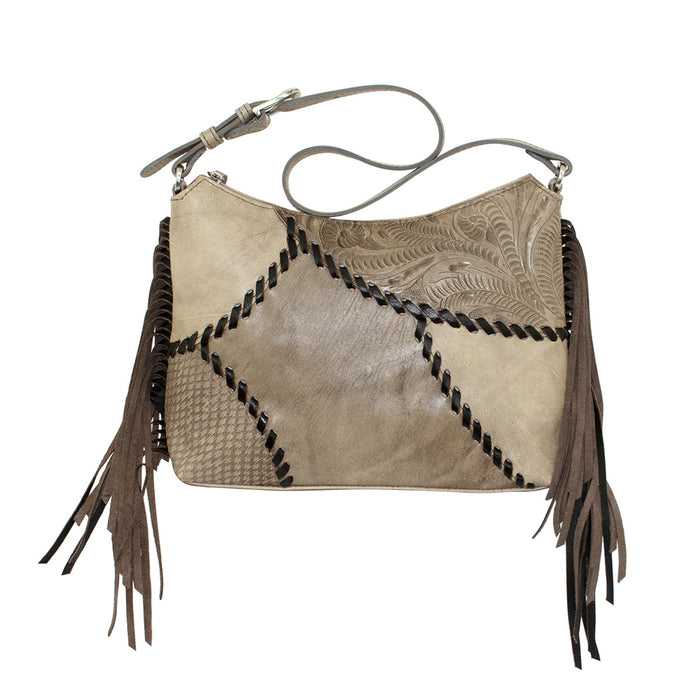 American West Womens Gypsy Patch Sand Leather Handbag Bag