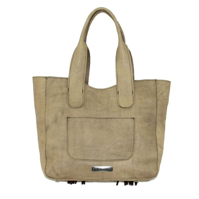 American West Womens Gypsy Patch Sand Leather Tote Bag