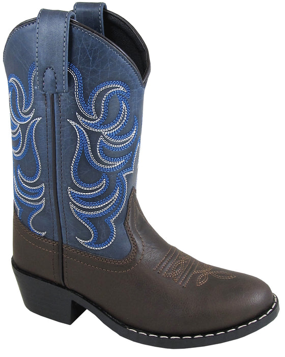 Smoky Mountain Toddler Boys Monterey Brown/Navy ManMade Cowboy Boots